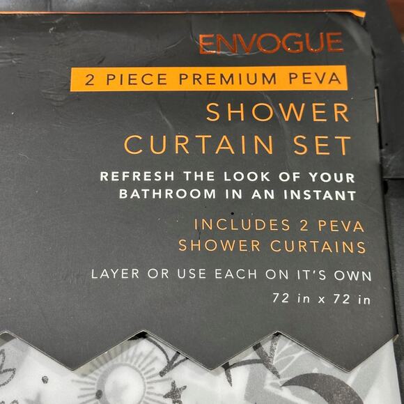 Halloween Skull Bats Shower Curtain 72x72 Clear Black Mystics NWT Crystal Ball - Picture 4 of 10